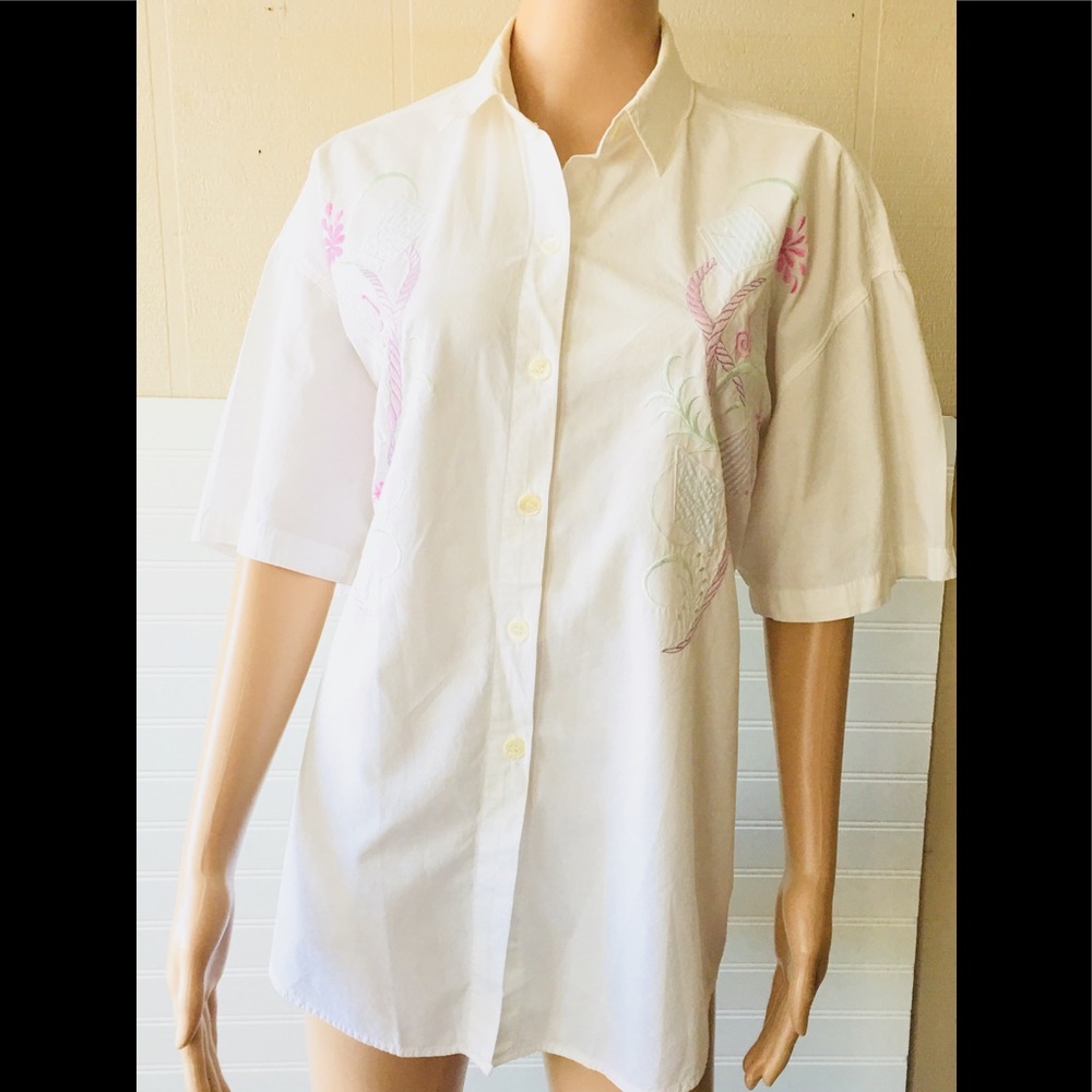 💙 Next Move White Short Sleeve Shirt L